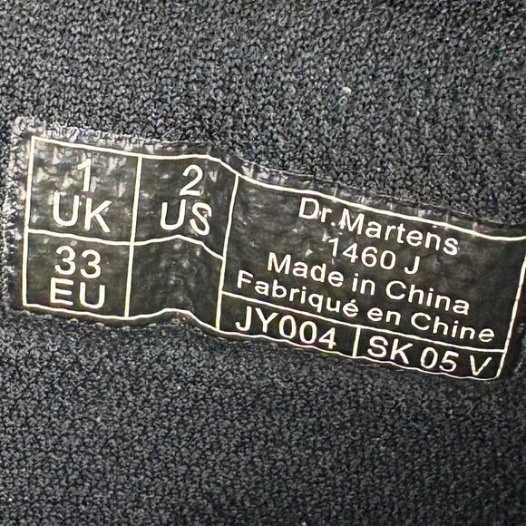 Dr. Martens Junior 1460 Patent Leather Lace Up Combat Boots Black Hi Top Size 2 - Picture 8 of 9